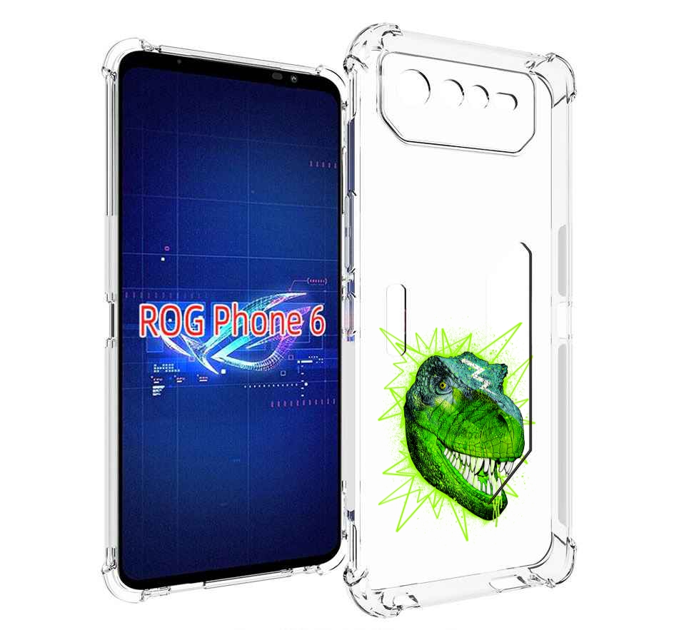 

Чехол MyPads зеленый динозавр для Asus ROG Phone 6, Прозрачный, Tocco