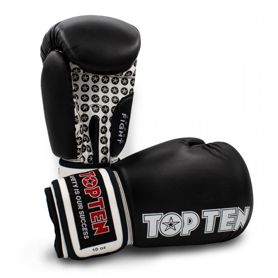 Боксерские перчатки Top Ten Fight Boxing черные, 16 унций