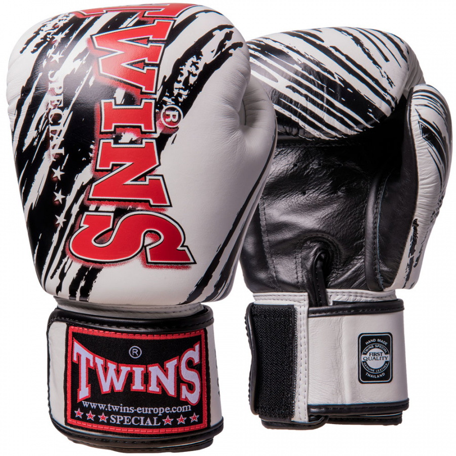 фото Twins боксерские перчатки twins fbgvl3-tw2 fancy boxing gloves бело-черные