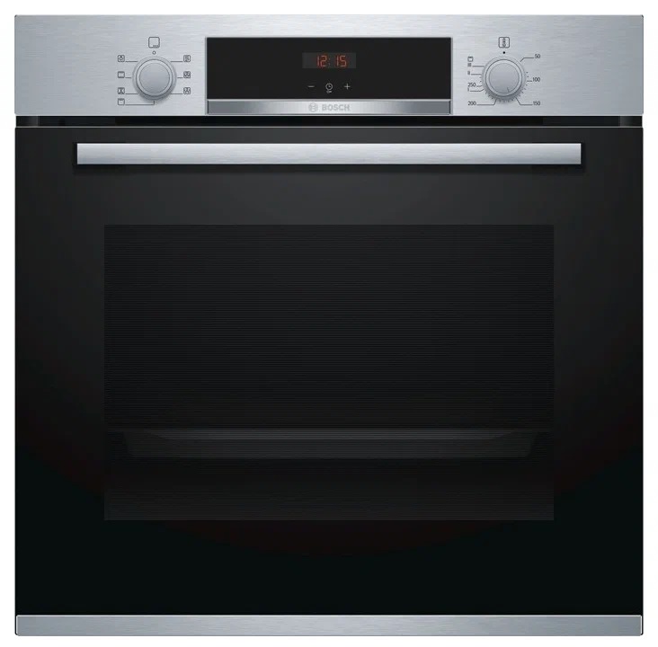 

Встраиваемый электрический духовой шкаф Bosch HBA533BS0S серебристый, черный, HBA533BS0S