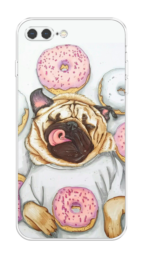 

Чехол на Apple iPhone 8 Plus "Счастливый мопс", Розовый;бежевый;коричневый, 10950-1