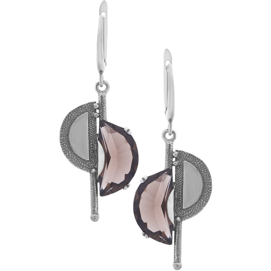 

Серьги из серебра KseMiDa 0394С, раухтопаз, 0394С