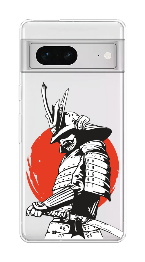 

Чехол на Google Pixel 7 "Самурай с катаной", Черный;красный;белый, 271250-1