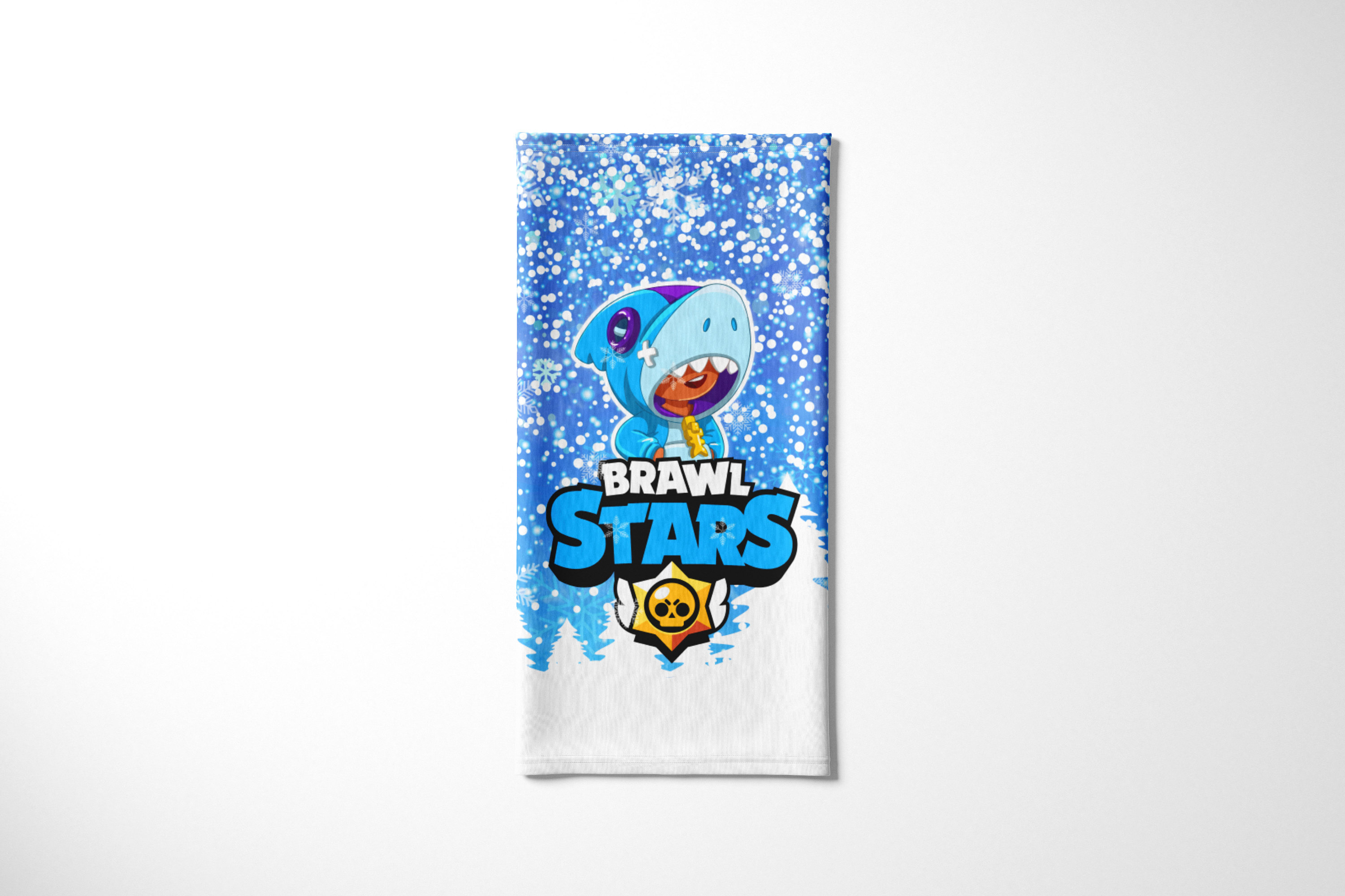 

Бандана / Бафф / Снуд-трансформер / Геймерам / Brawl Stars Leon Shark, Белый;голубой, BBuffVM_VM1975841