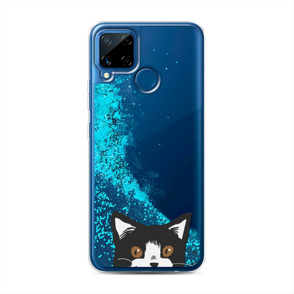 

Чехол Awog на Realme C15 "Подглядывающий кот", Разноцветный, 255093-1