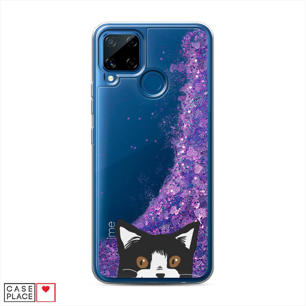 

Чехол Awog на Realme C15 "Подглядывающий кот", Разноцветный, 255092-1