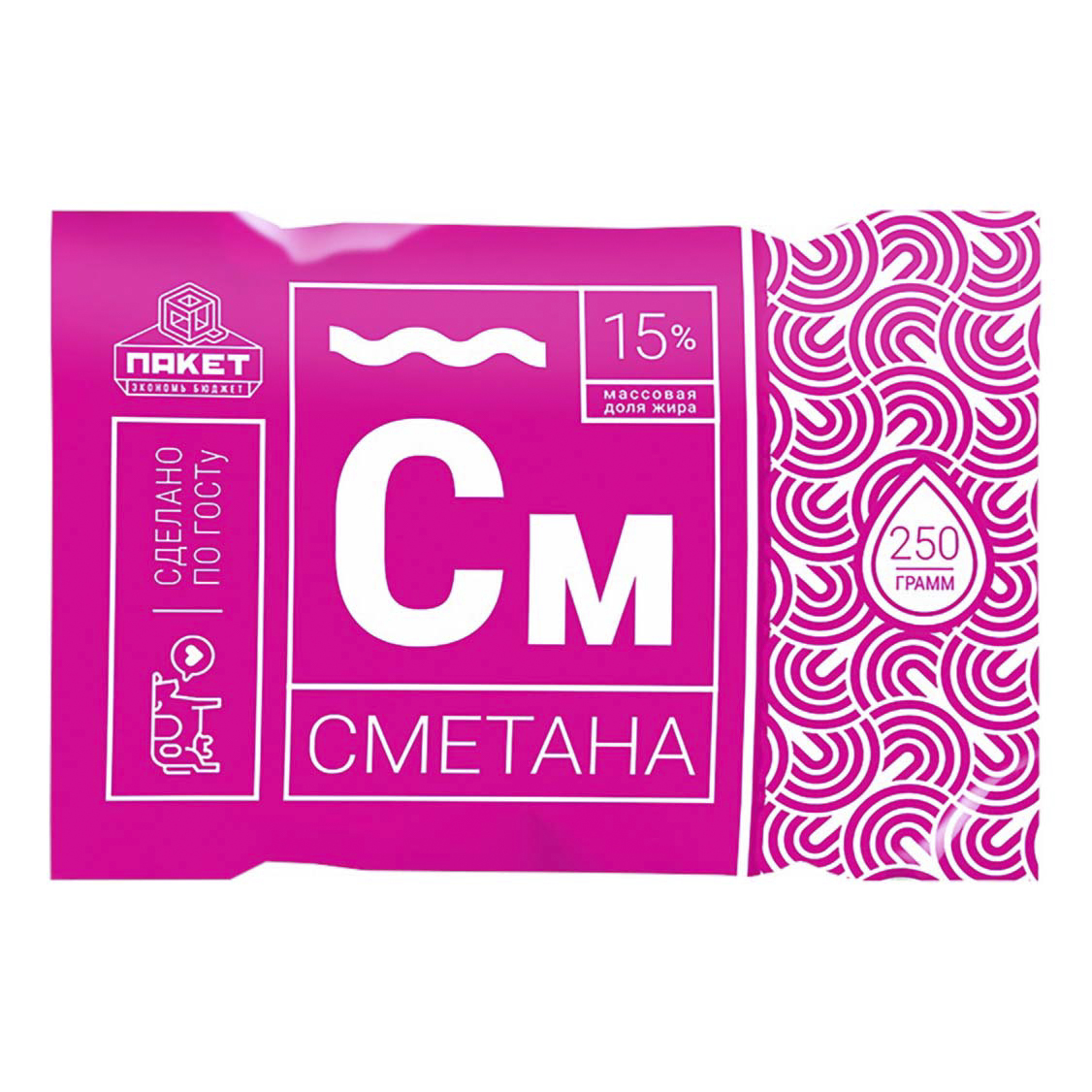 

Сметана Соцпакет 15% бзмж 250 мл