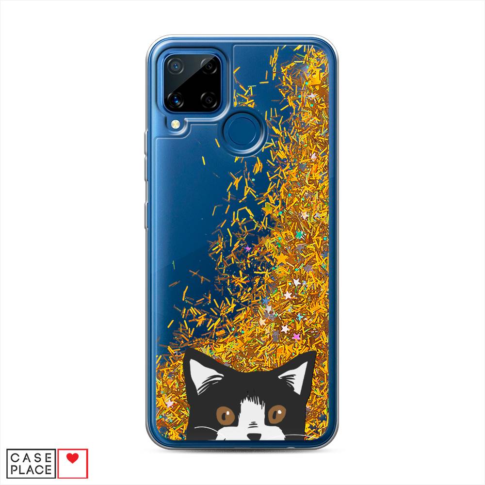 

Чехол Awog на Realme C15 "Подглядывающий кот", Разноцветный, 255090-1
