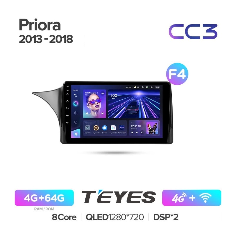 

Магнитола Teyes CC3 4/64 LADA Priora 2 2013 - 2018 F4, CC3