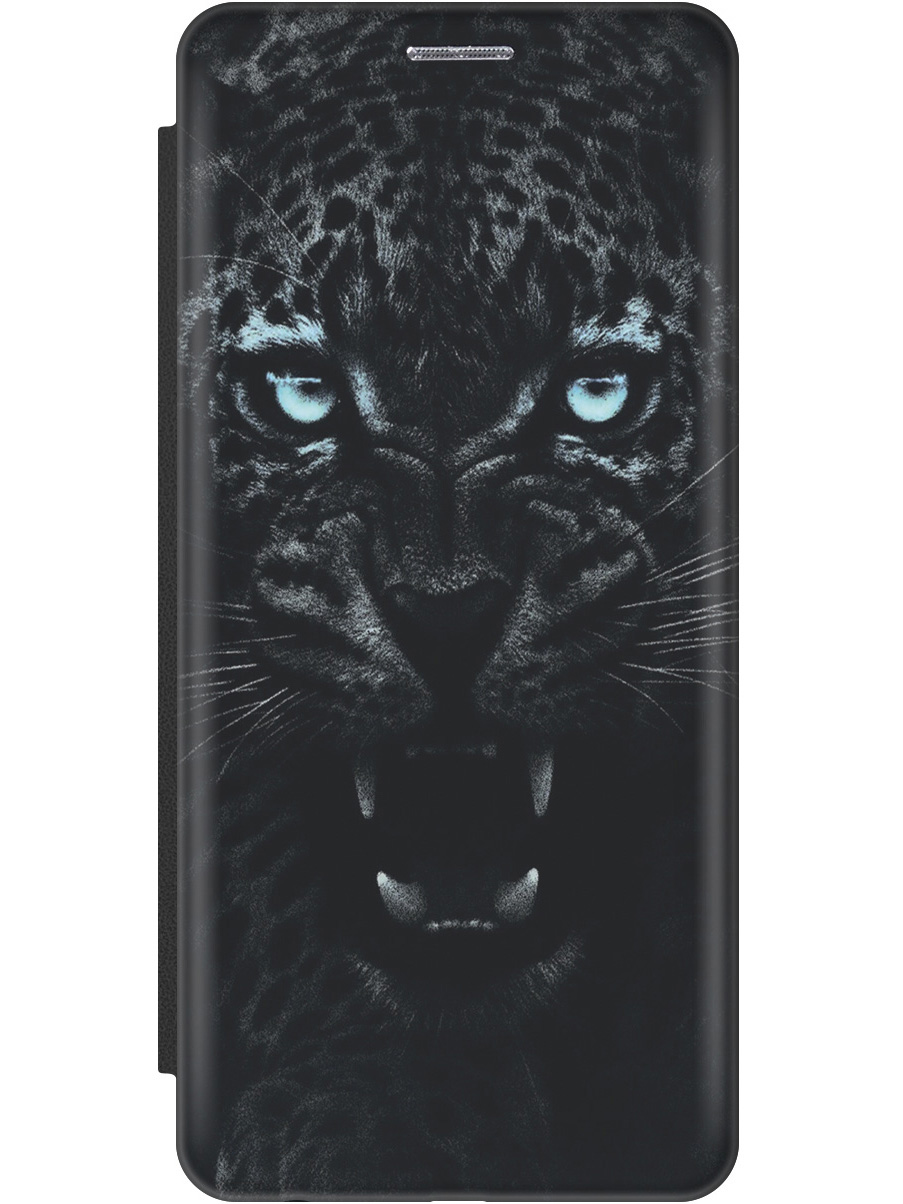 

Чехол-книжка на Tecno Spark 8C "Голубоглазая пантера" черный, Голубой;черный, 20001474