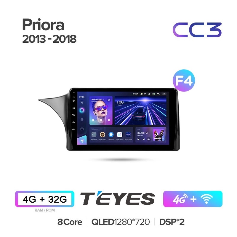 

Магнитола Teyes CC3 4/32 LADA Priora 2 2013 - 2018 F4, CC3