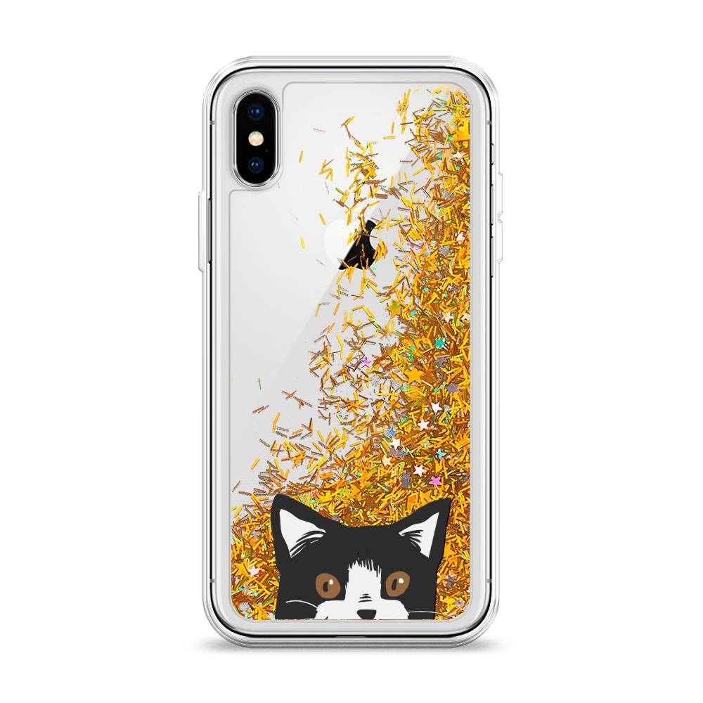 

Чехол Awog на Apple iPhone XS (10S) / Айфон XS (10S) "Подглядывающий кот", 11890-1