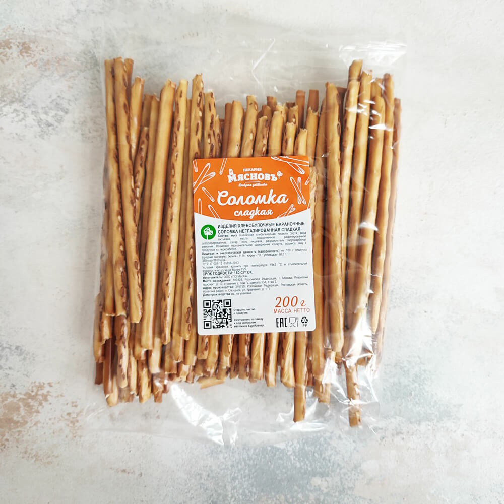 Соломка МясновЪ ПЕКАРНЯ сладкая 200 г