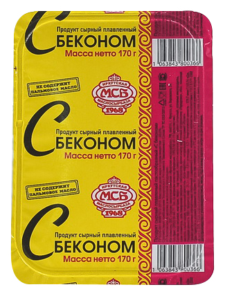 

Плавленый продукт Иркутская маслосырбаза пастообразный с ветчиной и сыром 60% 170 г