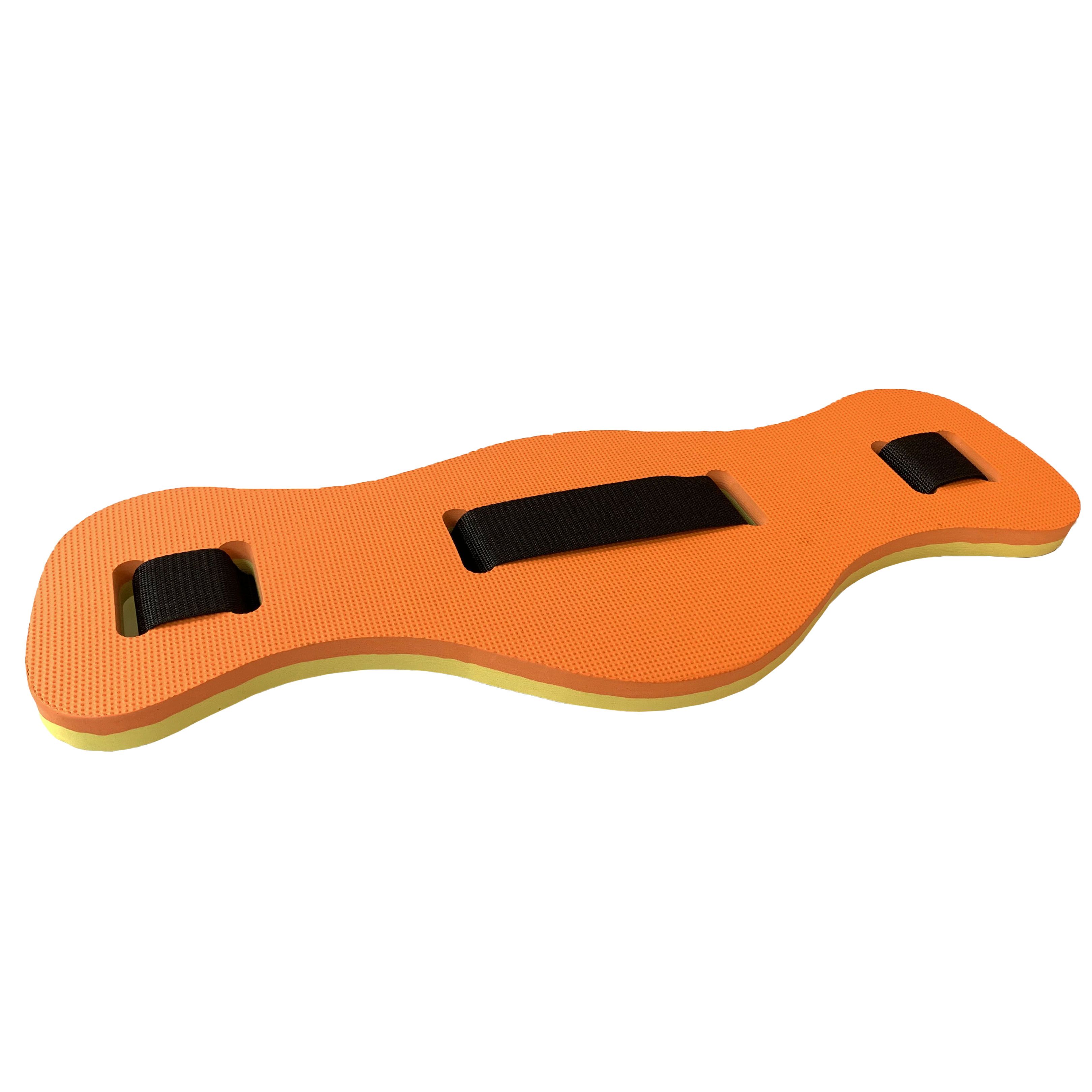Пояс страховочный 2-х цветный 62х22х2,3 см для аквааэробики E39341 (оранжево/желтый)
