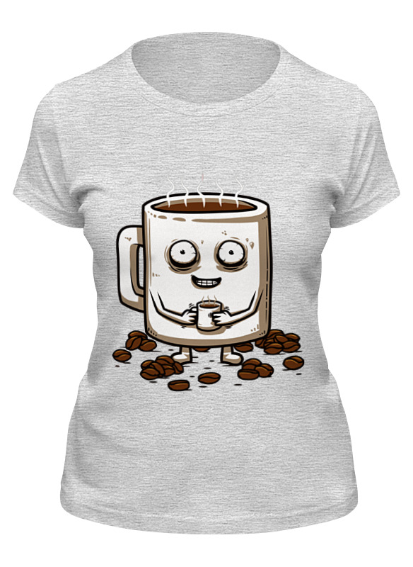 

Футболка женская Printio Кофе (coffee) серая 2XL, Серый, Кофе (coffee)