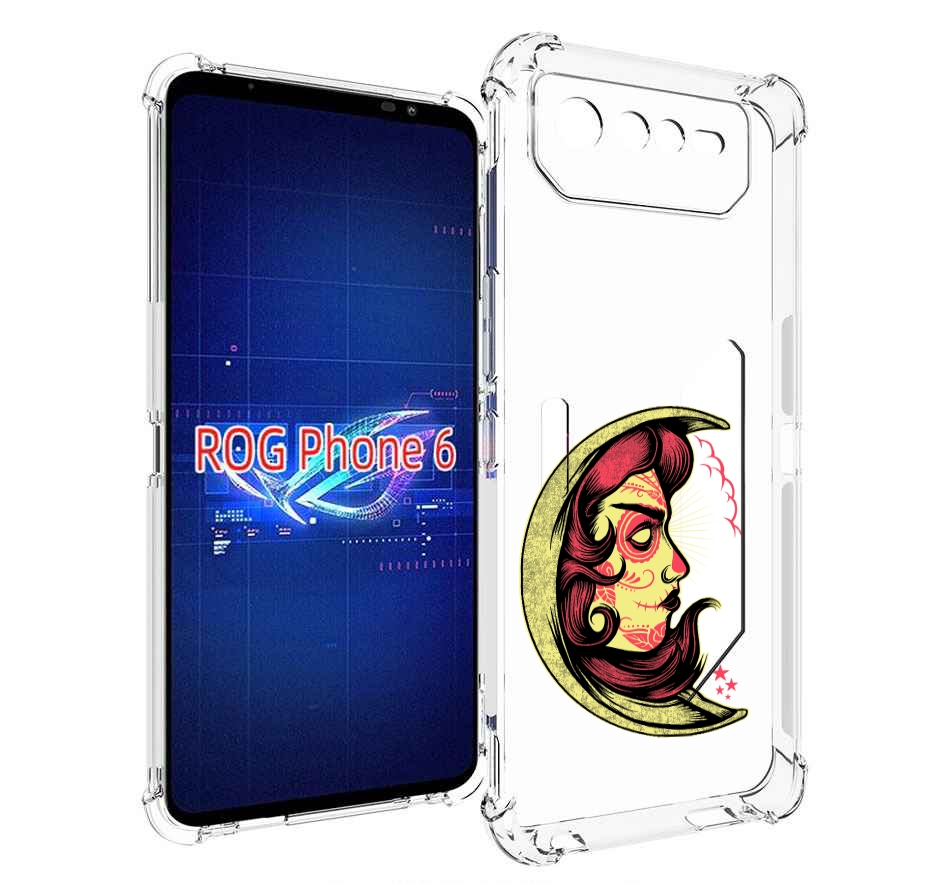 

Чехол MyPads желтый полумесяц с лицом девушки для Asus ROG Phone 6, Прозрачный, Tocco