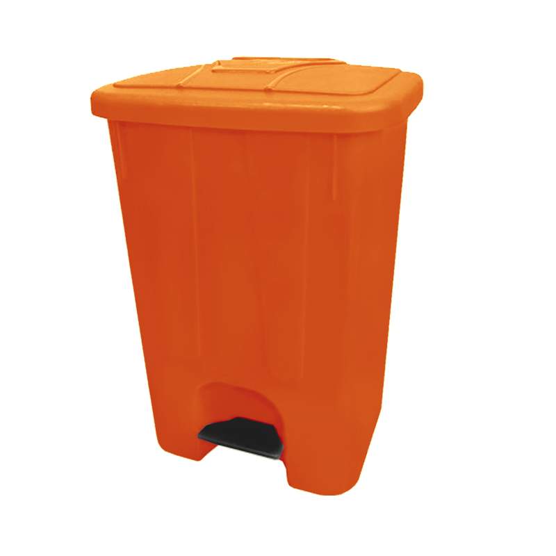 Ведро для мусора Telkar оранжевое с педалью и внутренним ведром 25 л