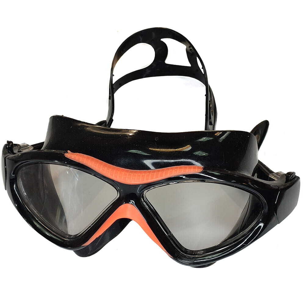 фото E36873-10 очки маска для плавания взрослая (черно/оранжевые) milinda