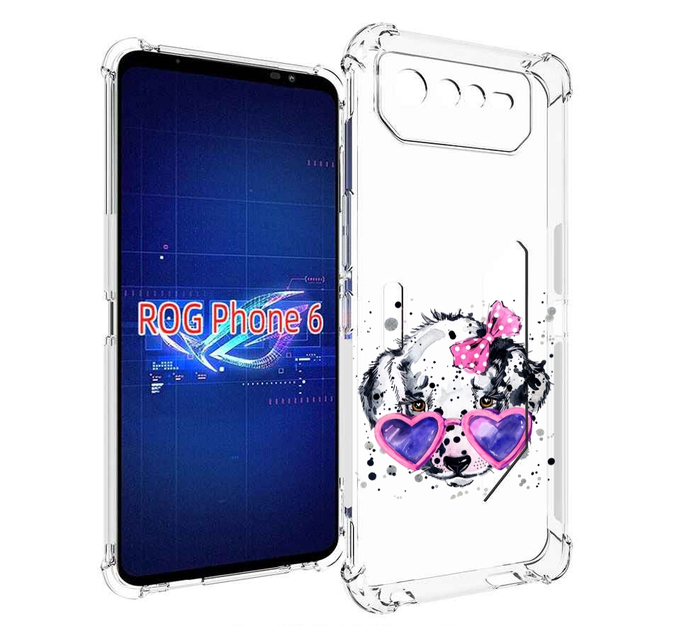 

Чехол MyPads долматинец в очках для Asus ROG Phone 6, Прозрачный, Tocco