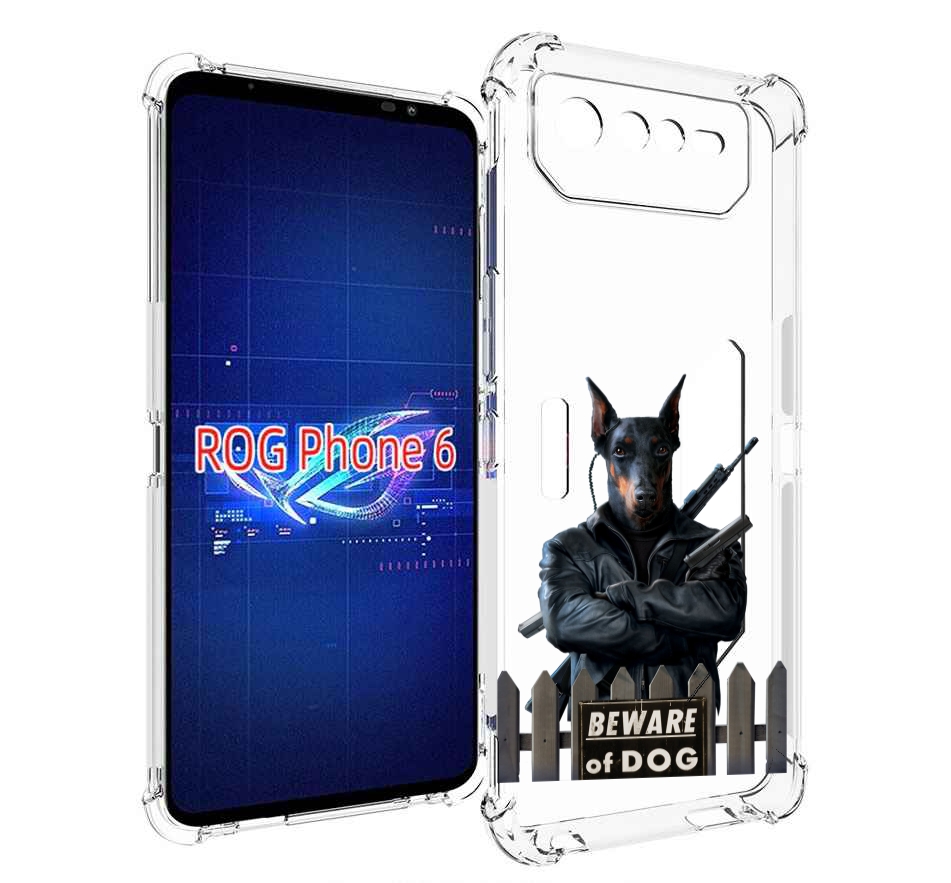 

Чехол MyPads доберман для Asus ROG Phone 6, Прозрачный, Tocco