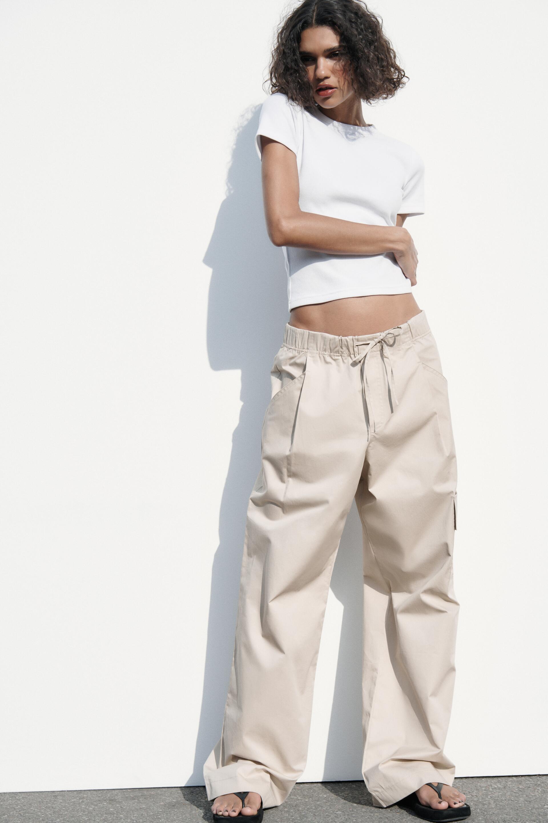 

Брюки женские ZARA 07102403 бежевые S (доставка из-за рубежа), 07102403