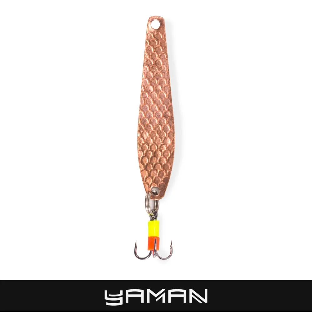 Блесна вертикальная ЯМАН Мерседес с тройником, размер 40 мм, вес 3,5 г, цвет никель/медь