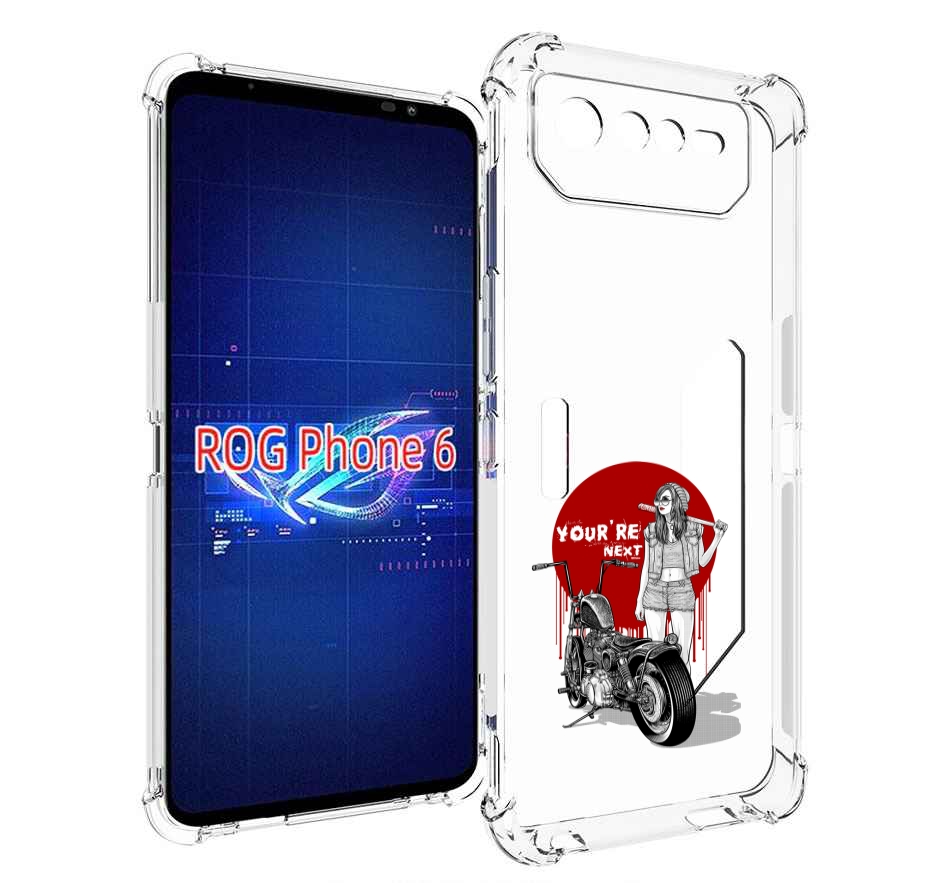 Чехол MyPads девушка с мотоциклом для Asus ROG Phone 6