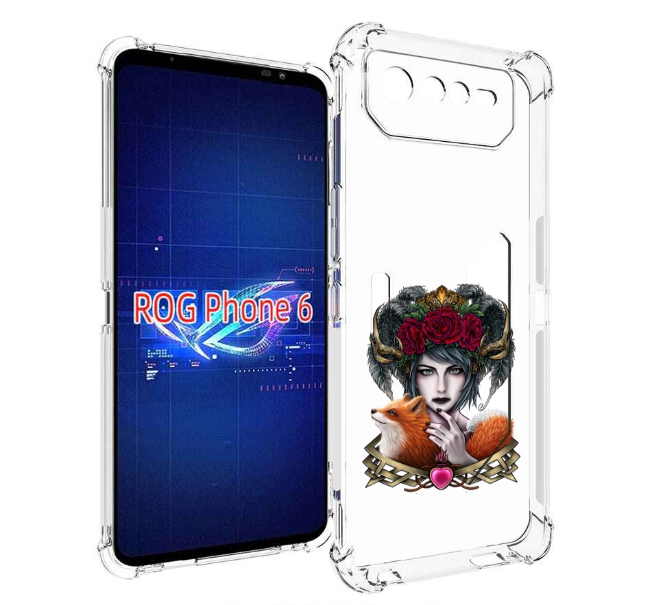 

Чехол MyPads девушка с лисой для Asus ROG Phone 6, Прозрачный, Tocco