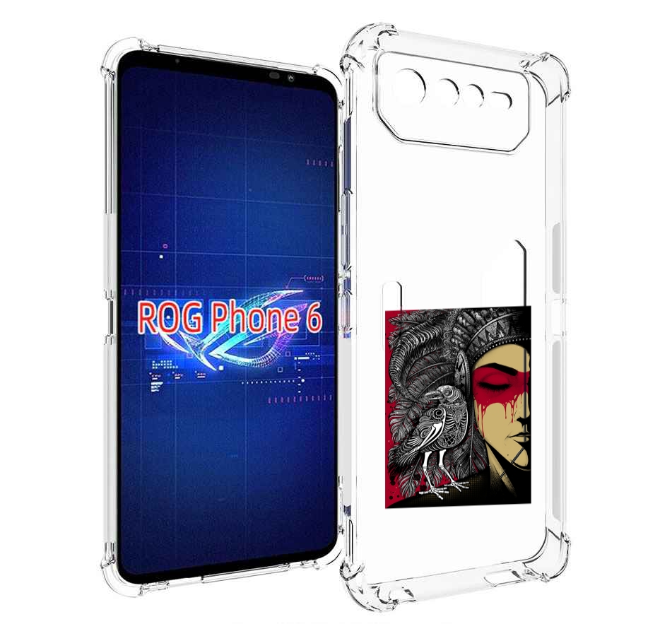 

Чехол MyPads девушка с вороном в абстракции для Asus ROG Phone 6, Прозрачный, Tocco