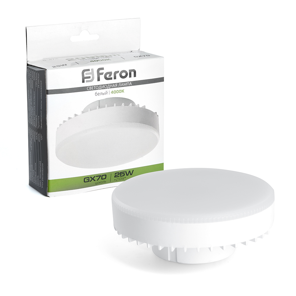 

Лампочка светодиодная FERON LB-474, 25Вт GX70 230V 38269, LB-474