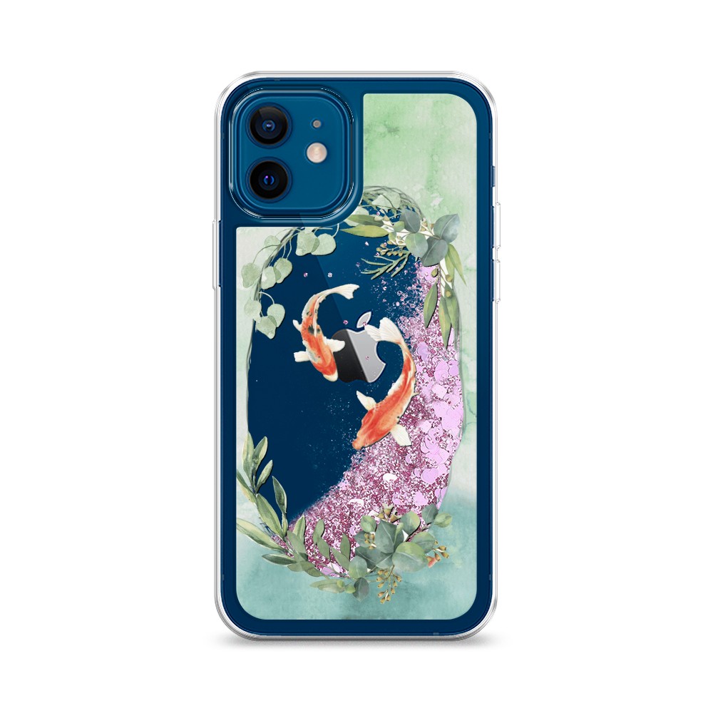 

Жидкий чехол с блестками "Две золотые рыбки" на Apple iPhone 12, 12594-1
