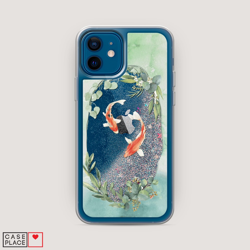 

Чехол Awog на Apple iPhone 12 / Айфон 12 "Две золотые рыбки", Разноцветный, 12591-1
