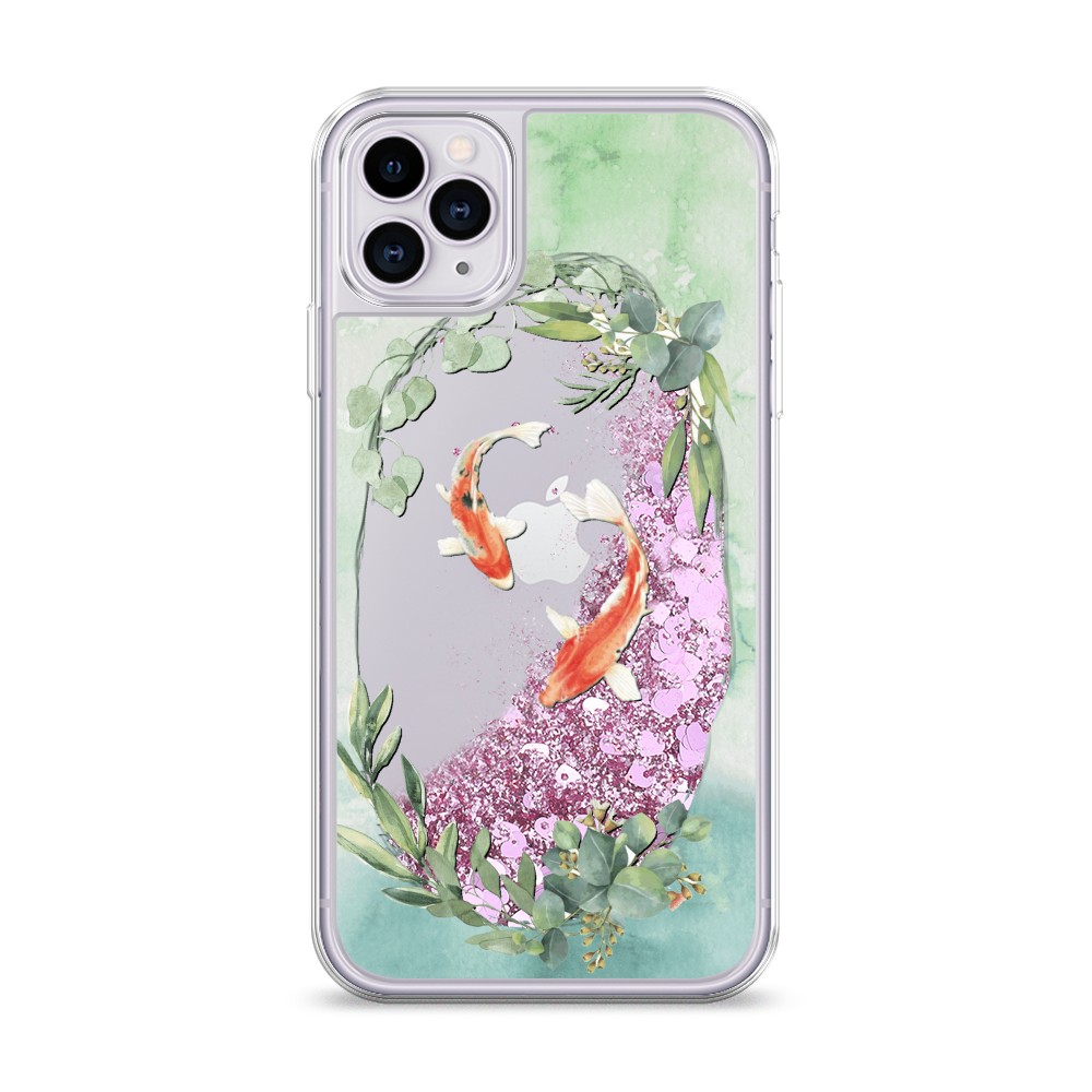 

Жидкий чехол с блестками "Две золотые рыбки" на Apple iPhone 11 Pro Max, 12294-1