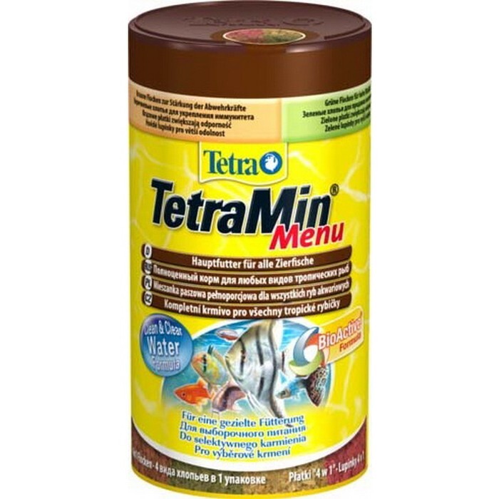 

Корм для рыб Tetra Menu Food Mix, 4 вида, хлопья 3шт по 250 мл