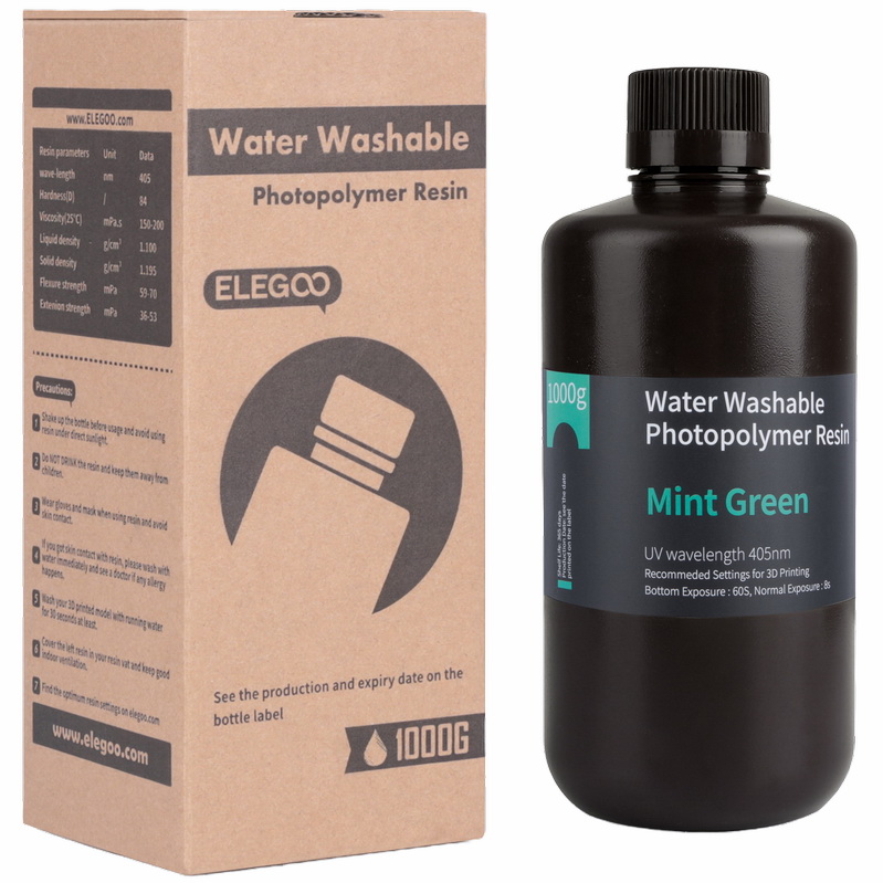 Фотополимер Elegoo Water Washable Resin Зелёный мятный, 1 л