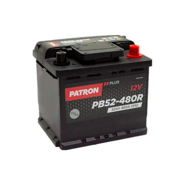 

Аккумулятор PATRON PLUS 12V 52AH 480A (R+) 207x175x190mm 12,2kg