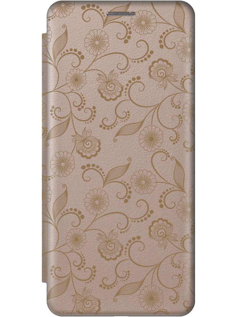 

Чехол-книжка на Tecno Spark 8C "Elegant pattern 8" золотой, Золотистый, 20001474