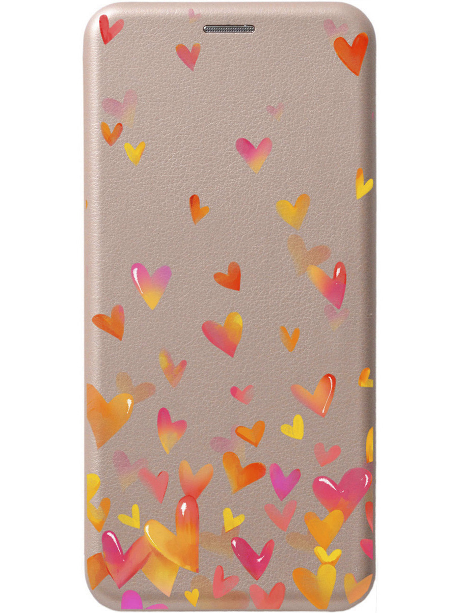 

Чехол-книжка на Tecno Spark 8C "Flying Hearts" золотой, Золотистый;желтый;красный, 20001474