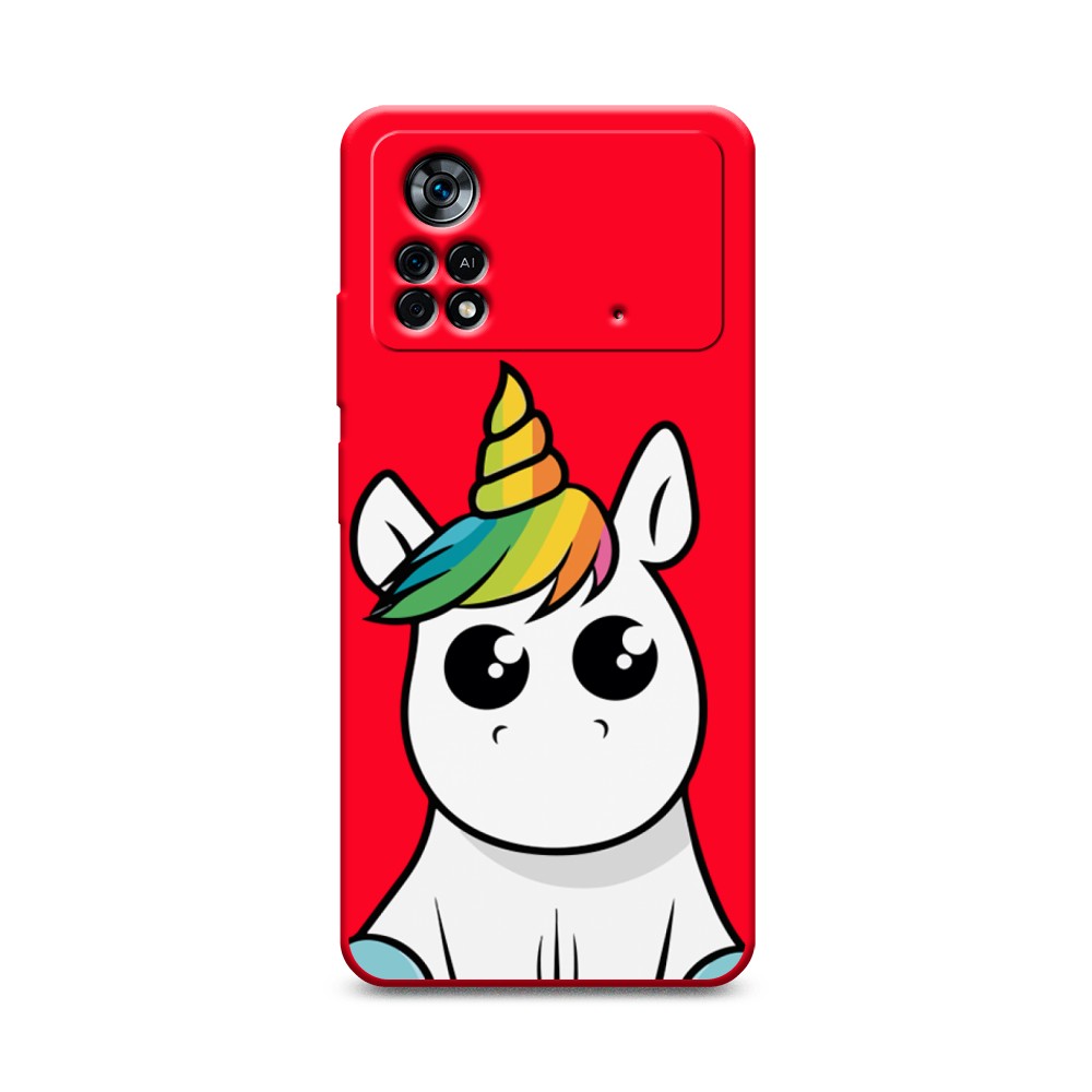 

Матовый силиконовый чехол "Глазастый единорог" на Xiaomi Poco X4 Pro 5G, Глазастый единорог