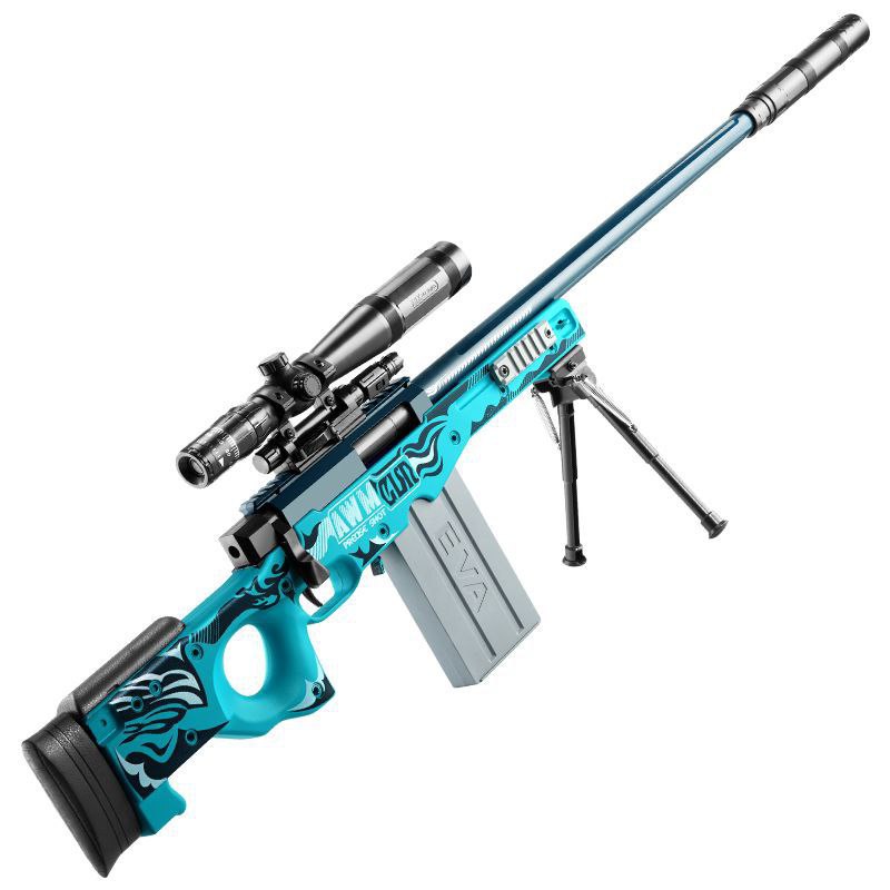 Игрушечная снайперская винтовка Matreshka М24 выброс гильз мягкие пули голубой снайперская винтовка
