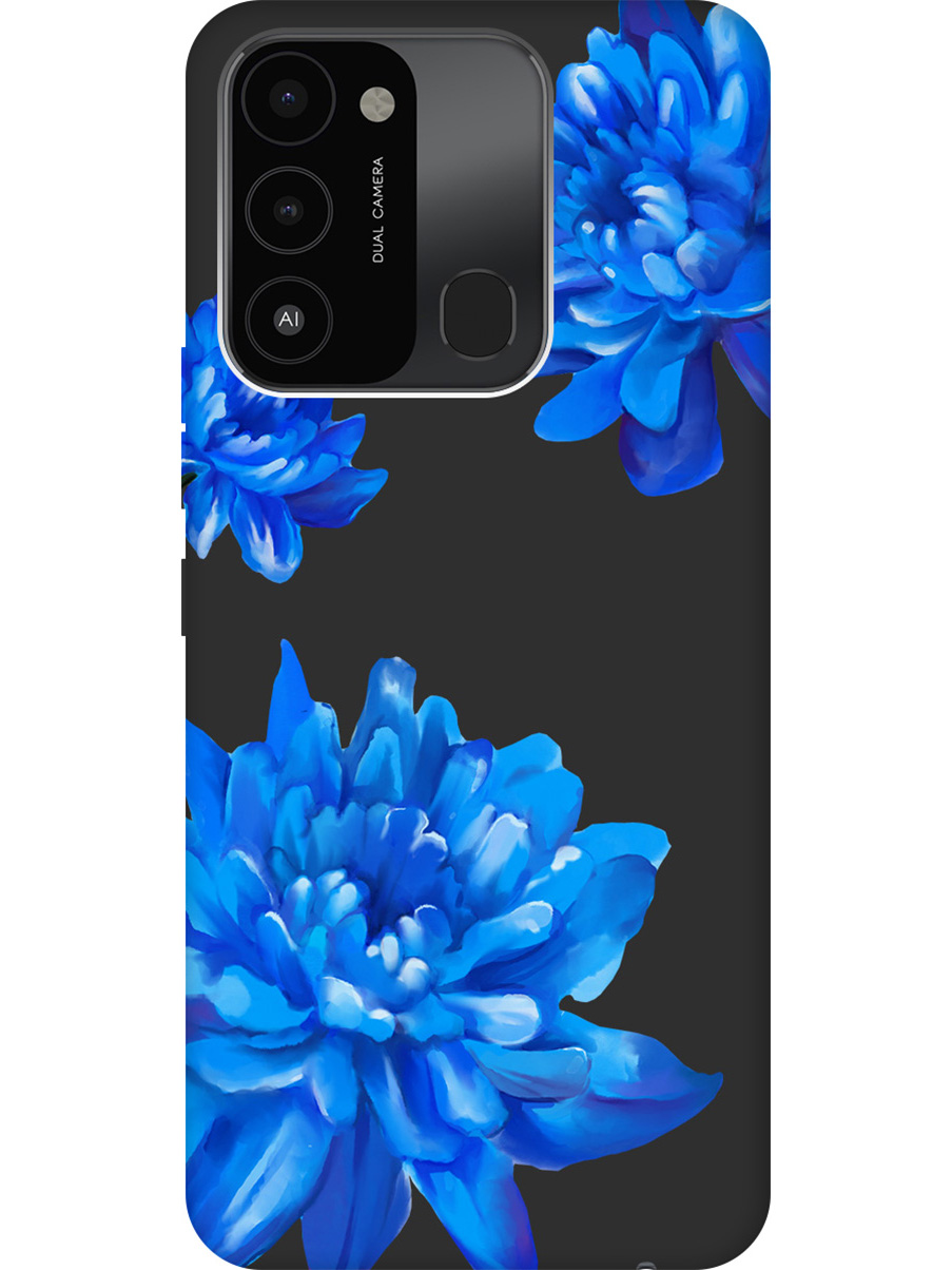 

Матовый Soft Touch силиконовый чехол на Tecno Spark 8C "Amazing Asters" черный, Черный;голубой;синий, 20001473