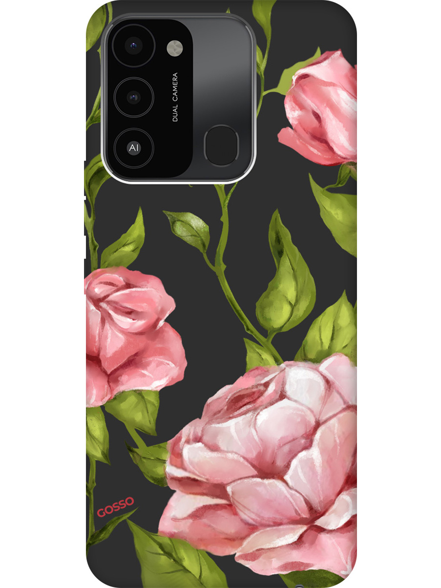 

Матовый Soft Touch силиконовый чехол на Tecno Spark 8C "Amazing Roses" черный, Черный;зеленый;розовый, 20001473