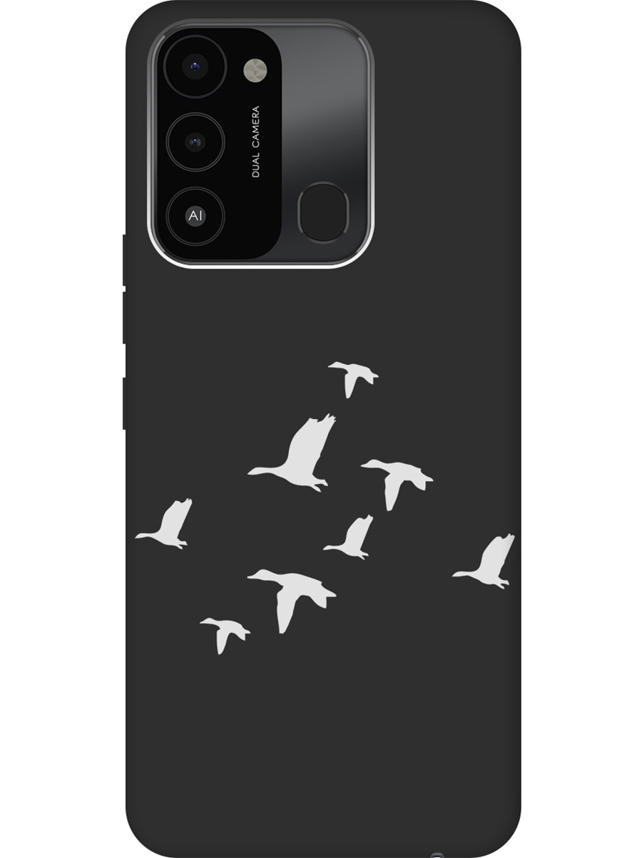 

Матовый Soft Touch чехол на Tecno Spark 8C "Flock of Ducks W" черный, Черный;серый, 20001473