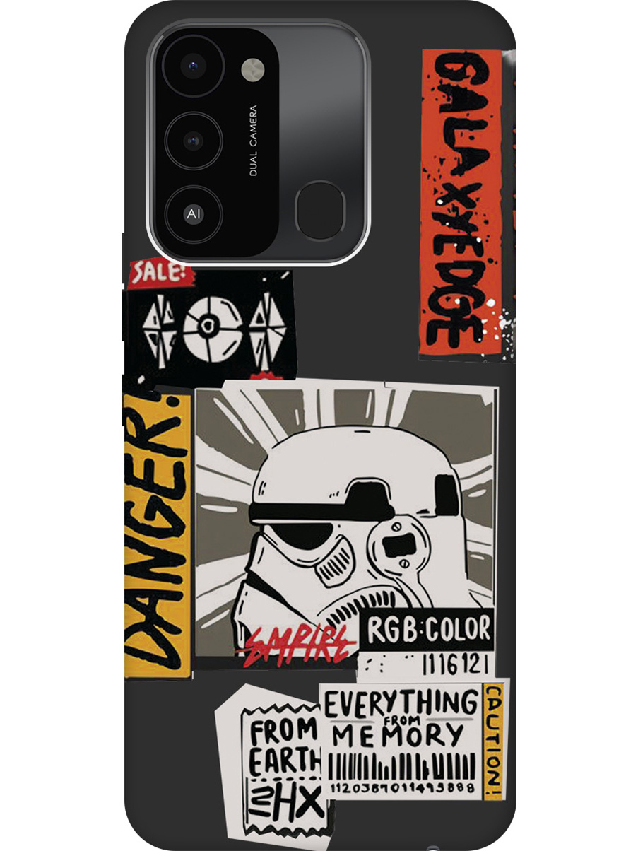 

Матовый Soft Touch чехол на Tecno Spark 8C "Stormtrooper Stickers" черный, Черный;белый, 20001473