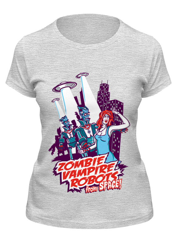 

Футболка женская Printio Космические захватчики (зомби, вампиры, роботы) серая S, Серый, Космические захватчики (зомби, вампиры, роботы)