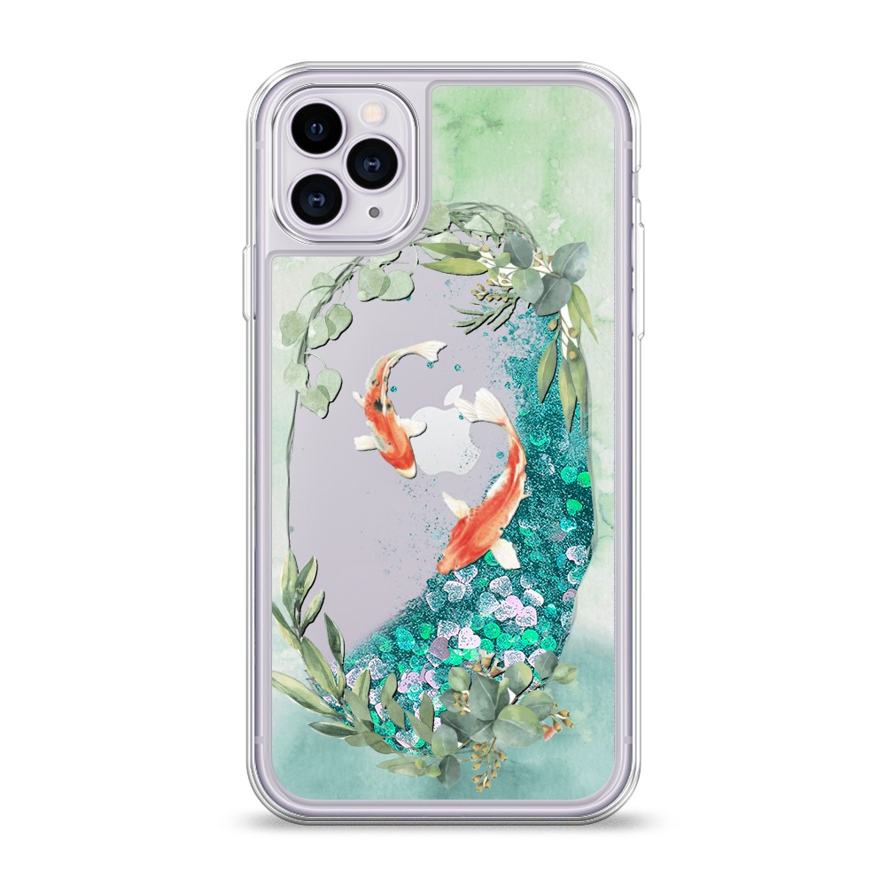 

Жидкий чехол с блестками "Две золотые рыбки" на Apple iPhone 11 Pro, 12395-1
