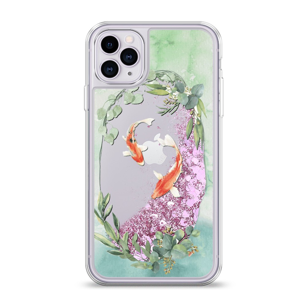 

Жидкий чехол с блестками "Две золотые рыбки" на Apple iPhone 11 Pro, 12394-1