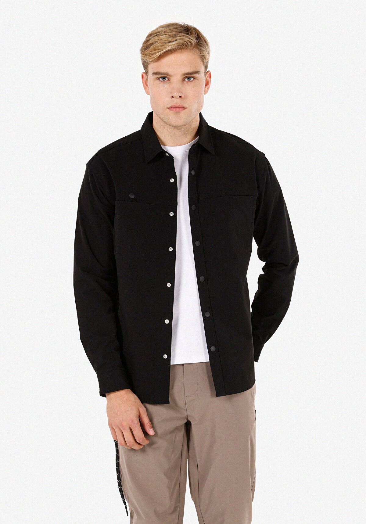 

Рубашка мужская Colin's CL1071532 черная 2XL, Черный, CL1071532