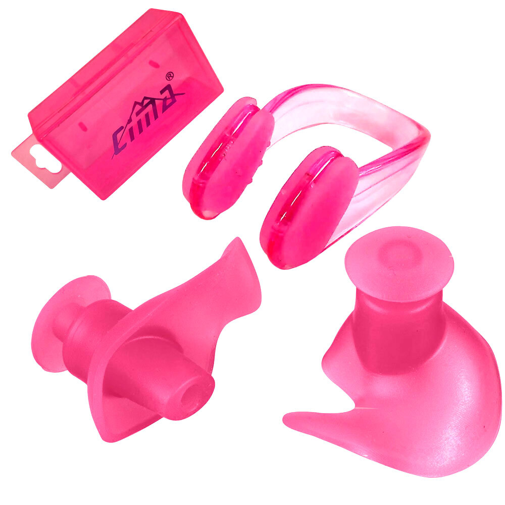 фото C33425-4 комплект для плавания беруши и зажим для носа (розовые) milinda